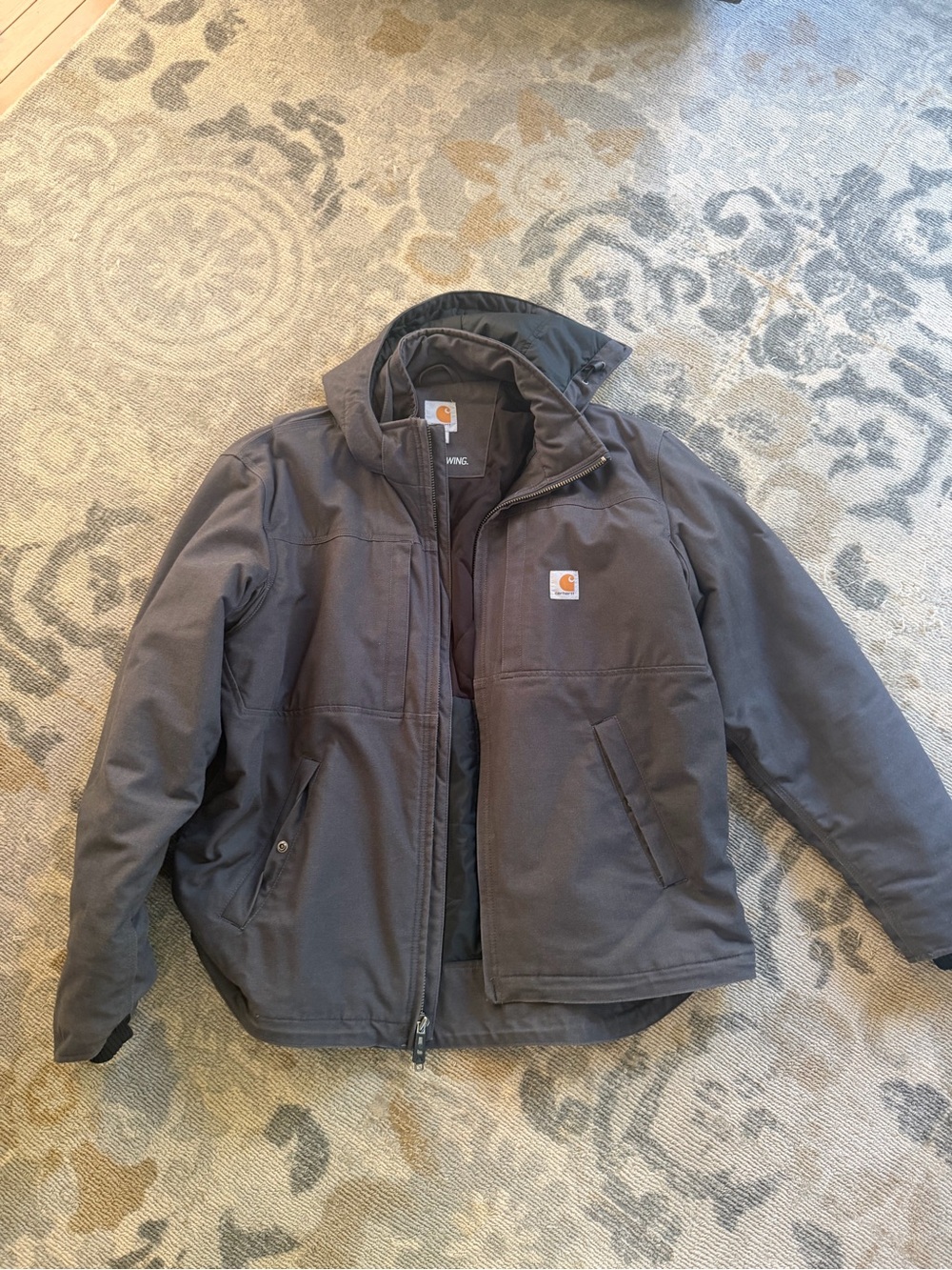 Carhartt Men’s Dark Grey Workfield Jacket with Logo Patch